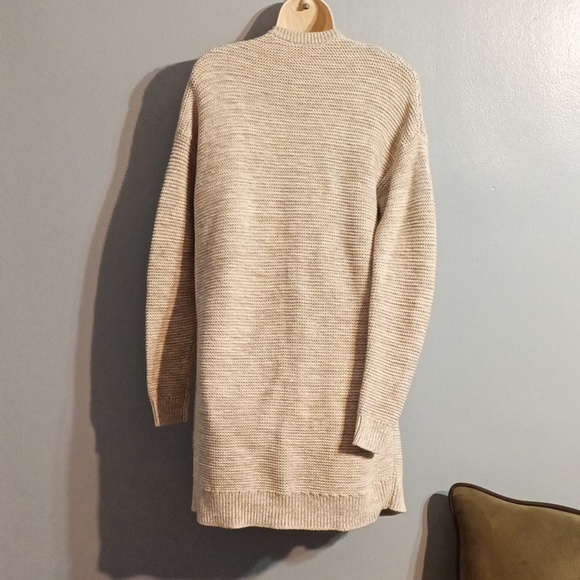 Gap women's size medium long tan with white blends cardigan - Picture 10 of 17